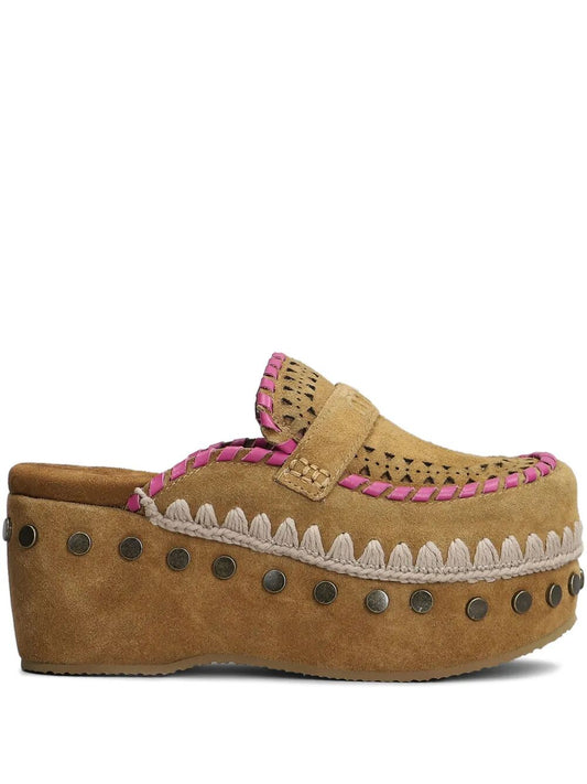 CLOG LEATHER OVERSTITCHINGATED