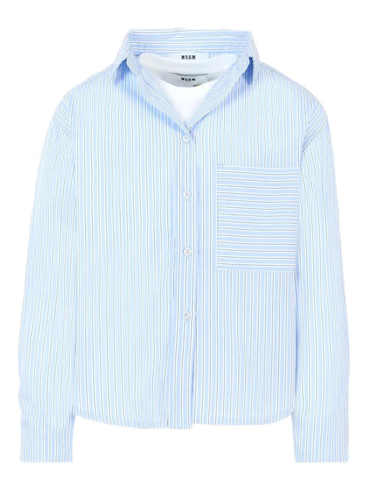 POPELIN SHIRT COMBO JERSEY T-SHIRT