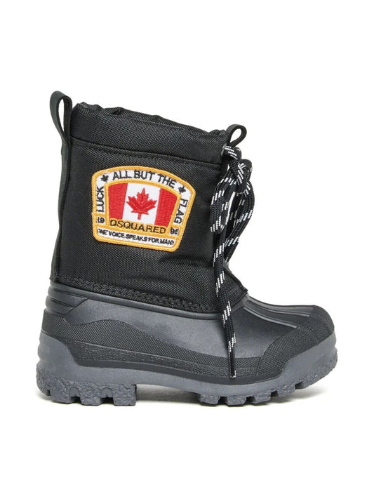 DUCK BOOTS TECHNO MATERIALS WITH SIDE CANADIAN FLAG PATCH SEWN