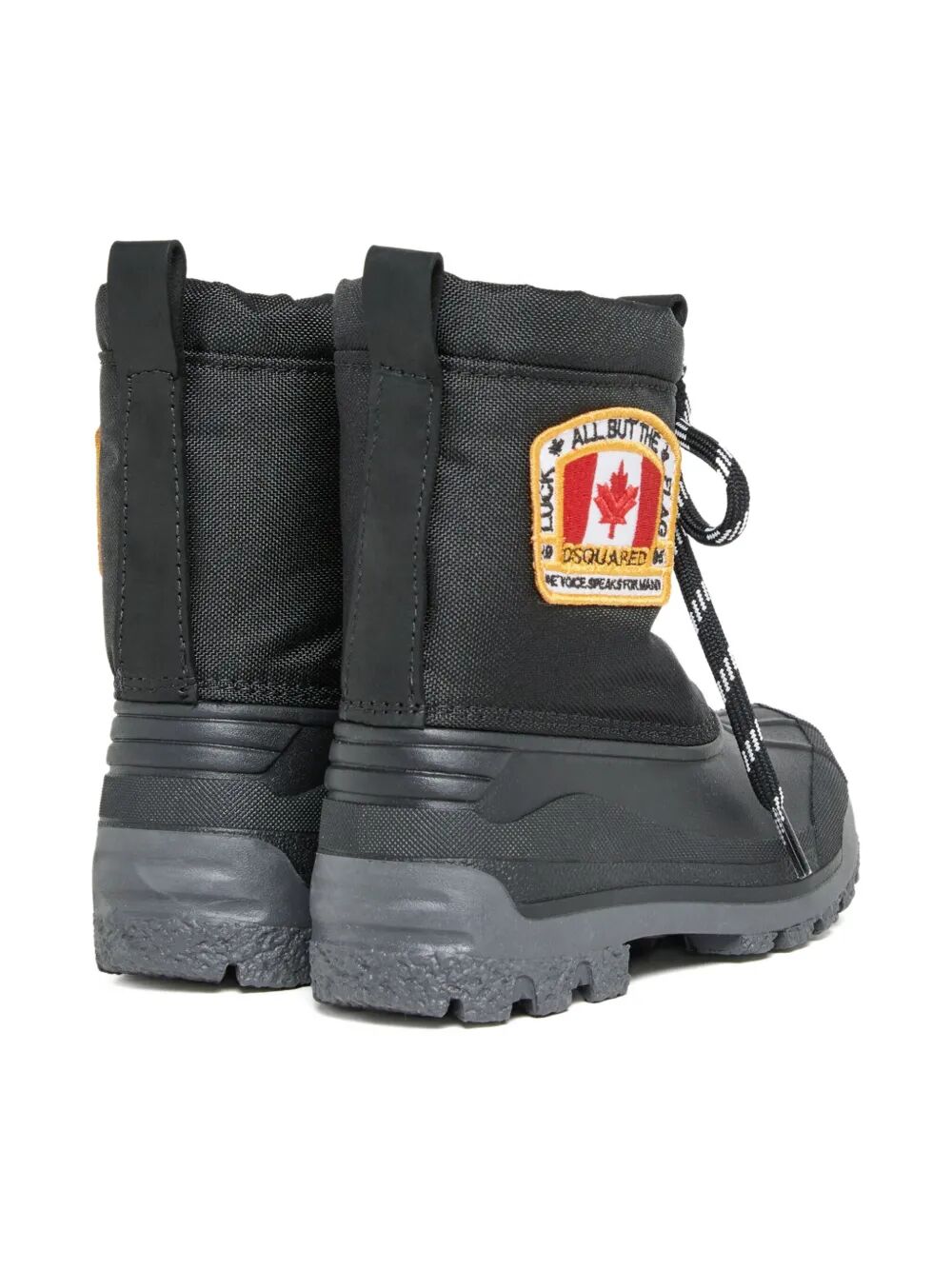 DUCK BOOTS TECHNO MATERIALS WITH SIDE CANADIAN FLAG PATCH SEWN