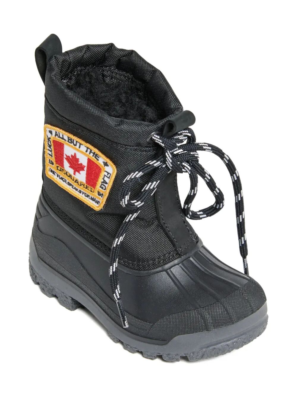 DUCK BOOTS TECHNO MATERIALS WITH SIDE CANADIAN FLAG PATCH SEWN