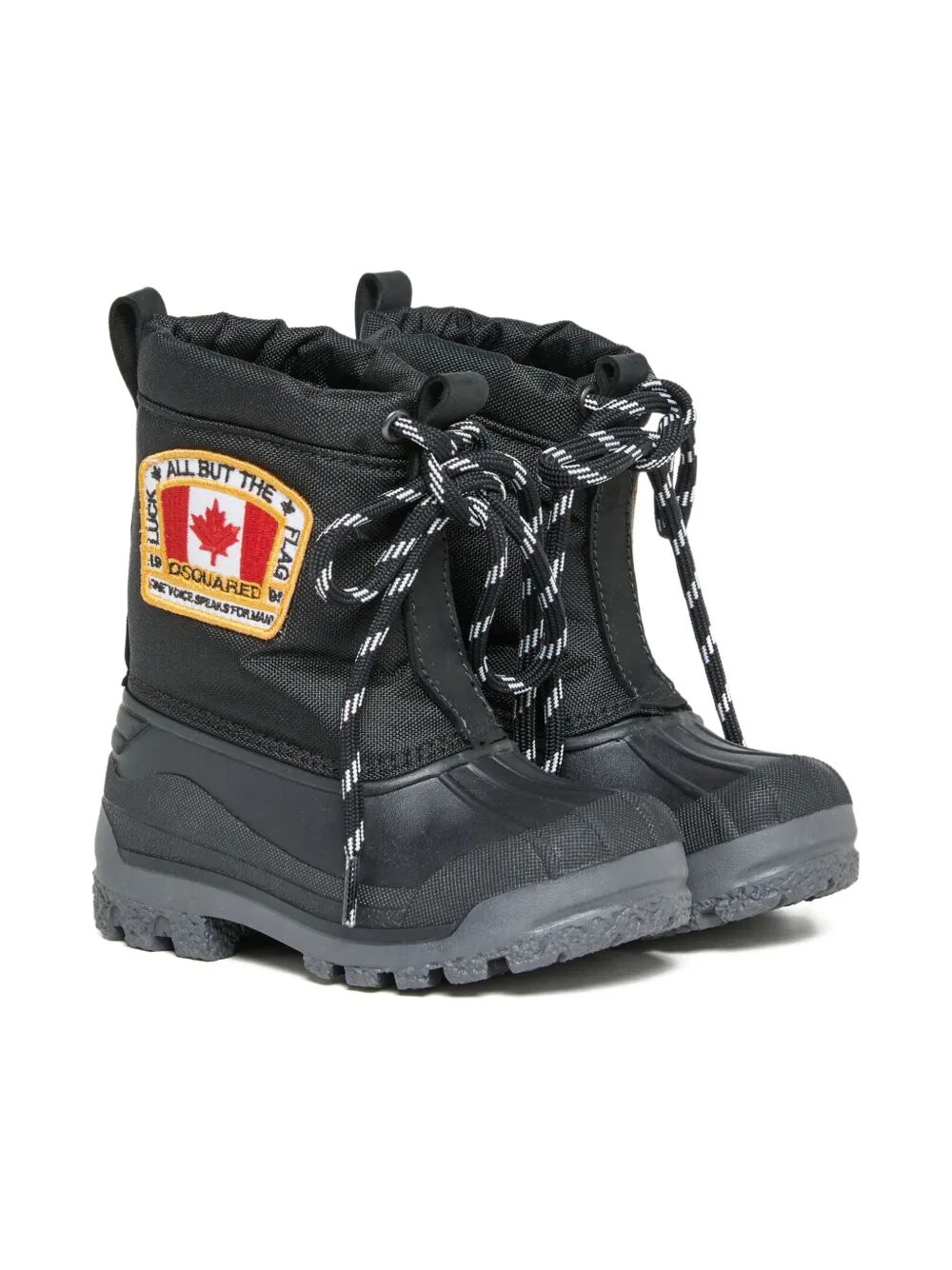 DUCK BOOTS TECHNO MATERIALS WITH SIDE CANADIAN FLAG PATCH SEWN