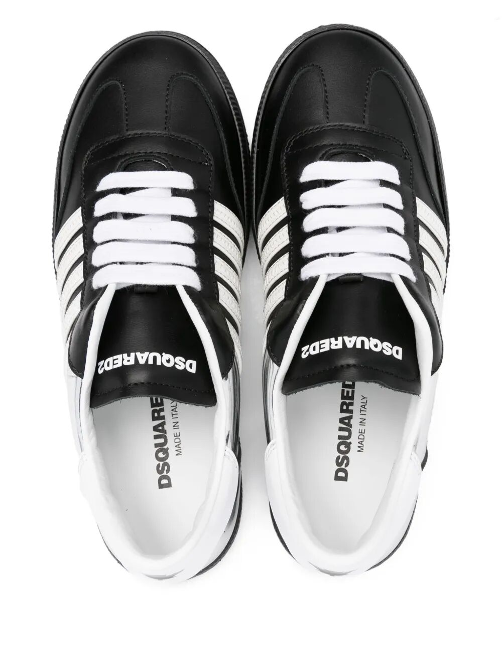 RETRO BOXER SNEAKERS LEATHER & MIRROR WITH SIDE CONTRASTING STRIPES