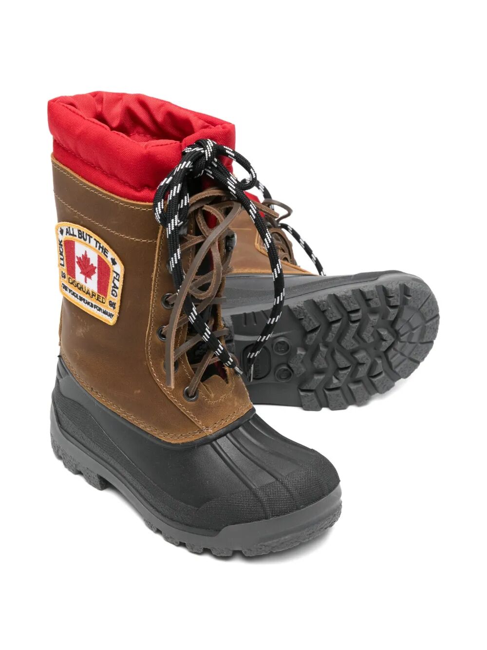 DUCK BOOTS FAT LEATHER & NYLON INSERT WITH SIDE CANADIA FLAG PATCH SEWN