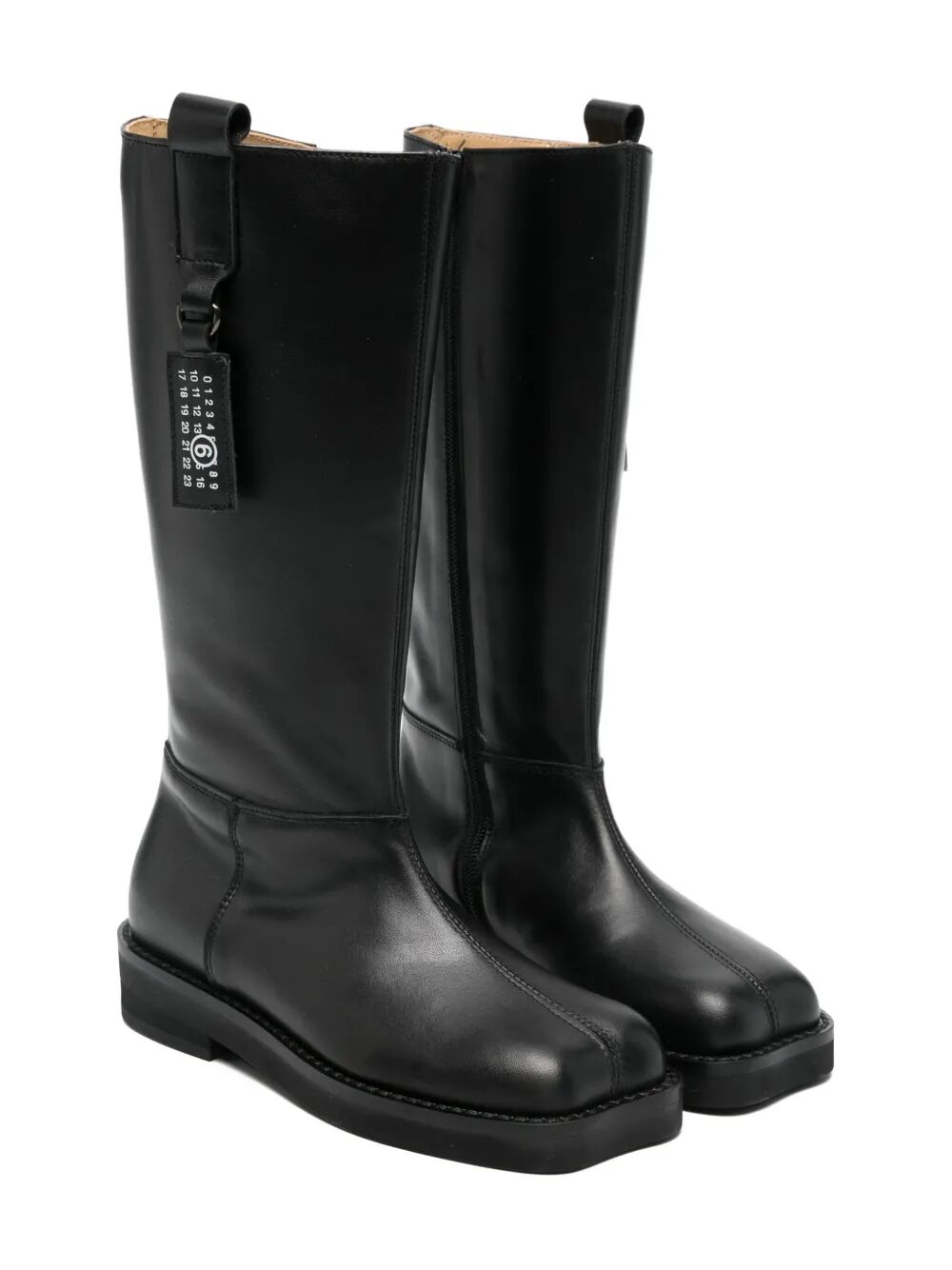 ANATOMICAL BOOTS BRUSHED LEATHER WITH SIDE NUMERIC LOGO AND ORIZONTAL SEAM ON BACK