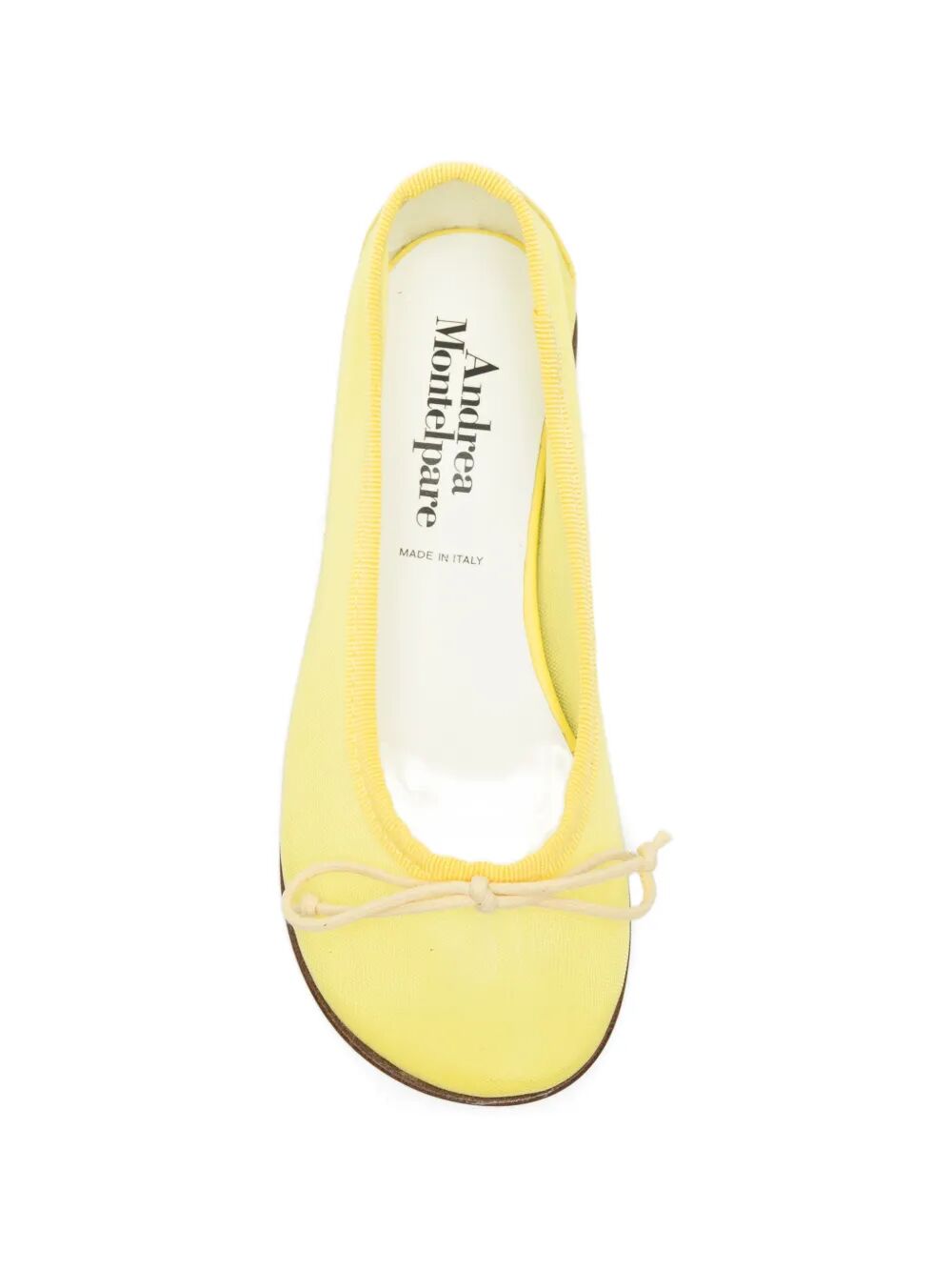 BALLET FLATS TRANSPARENT NYLON AND LEATHER HEEL TAB WITH ROPE KNOT ON FRONT