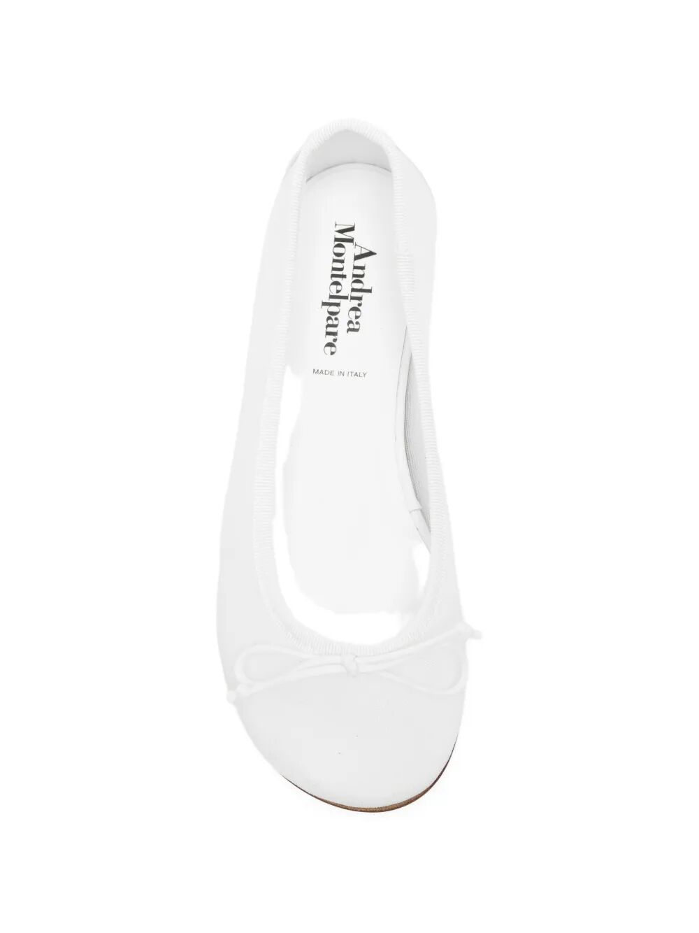 BALLET FLATS TRANSPARENT NYLON AND LEATHER HEEL TAB WITH ROPE KNOT ON FRONT
