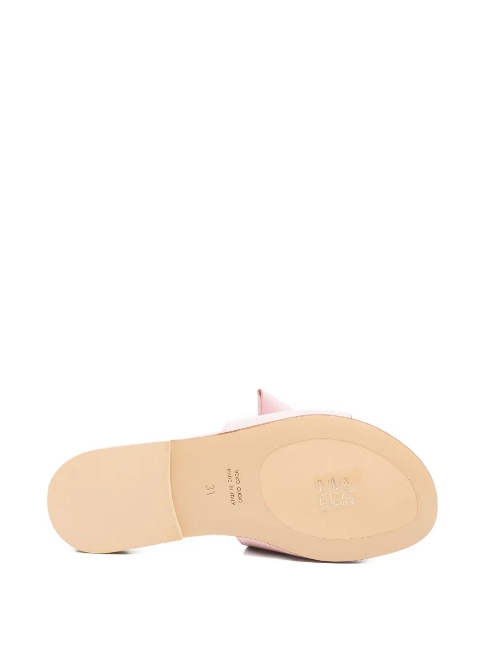 SLIDES LEATHER WITH GENUINE LEATHER SOLE AND DOUBLE BOW ON VAMP