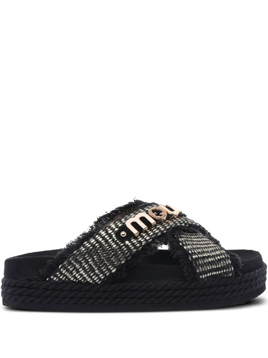 CRISS-CROSS ROPE SANDAL RAFFIA