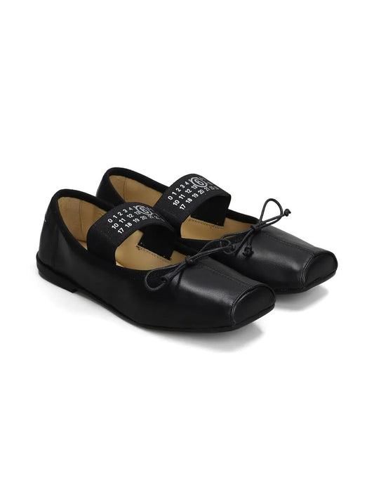 BALLET FLAT WITH NUMERICAL LOGO ON FRONT ELASTIC BAND INSPIRED BY CLASSICAL DANCE