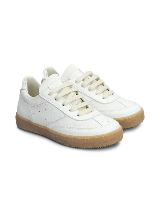 CALF LEATHER AND SUEDE 6 COURT SNEAKERS