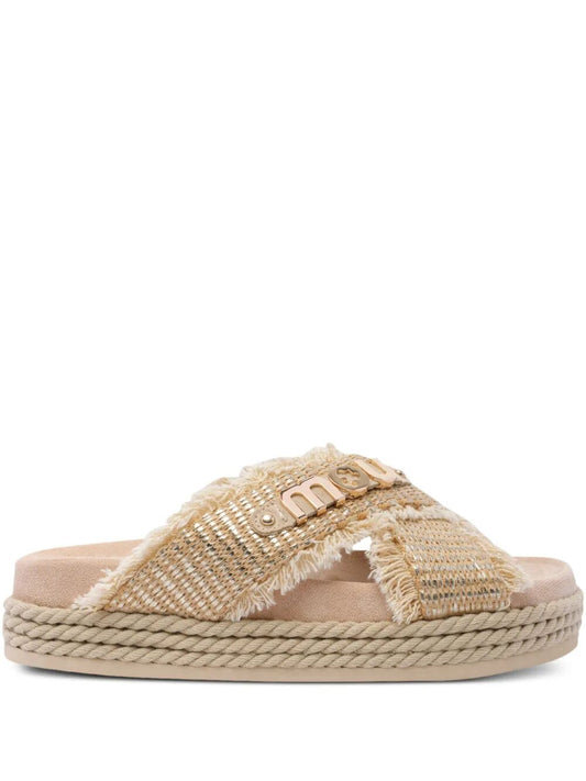 CRISS-CROSS ROPE SANDAL RAFFIA
