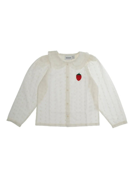 STRAWBERRY EMB SCHIFFLI BLOUSE
