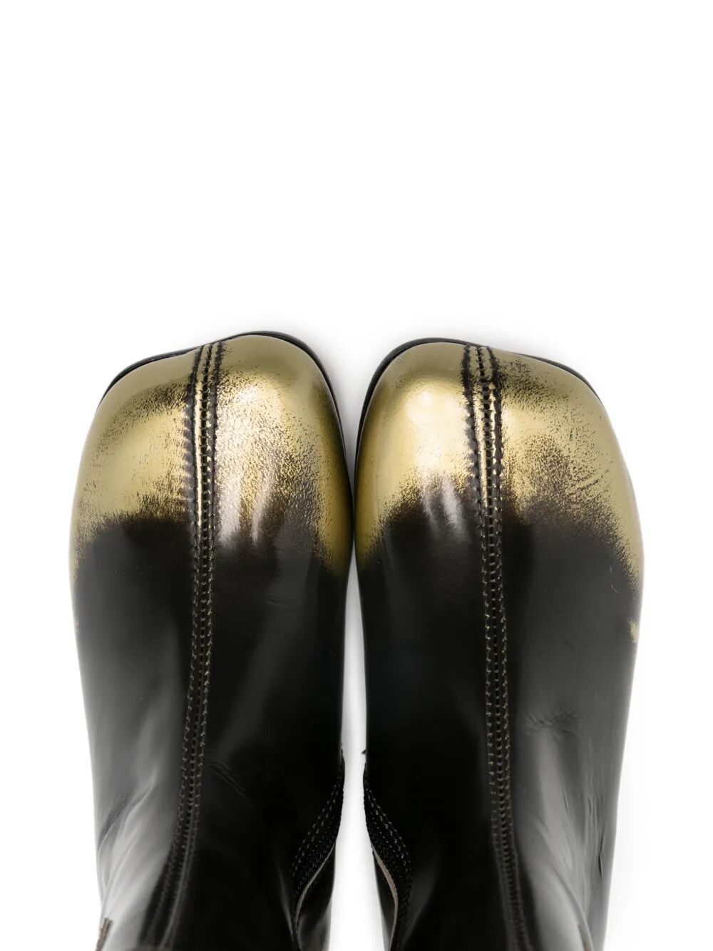 ANATOMICAL LOW BOOTS BI-COLOUR NAD-BRUSHED LEATHER 2 CM CYLINDRICAL HEEL WITH  NUMERIC LOGO ON SIDE AND ORIZONTAL SEAM ON BACK