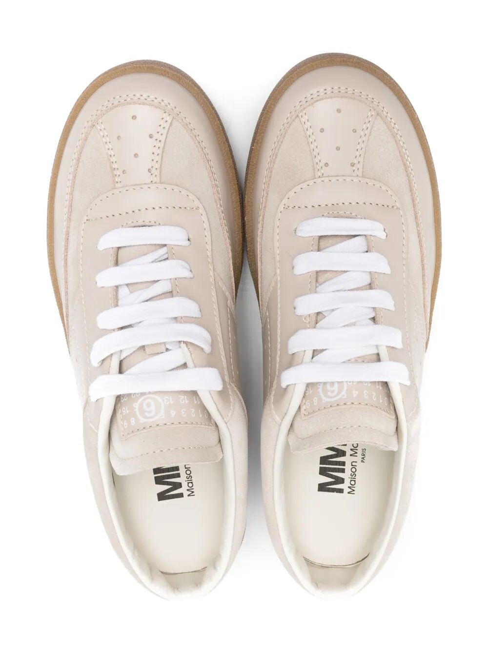 LEATHER & SUEDE SABOT SNEAKERS WITH LACES FASTENING